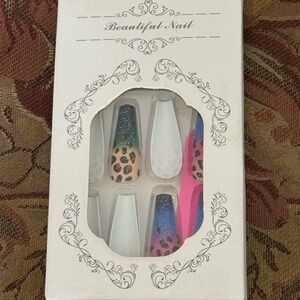 Colorful Leopard Ombre Press-On Nail Set